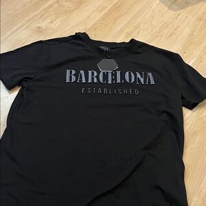 Barcelona Black Men's Short Sleeve Tee